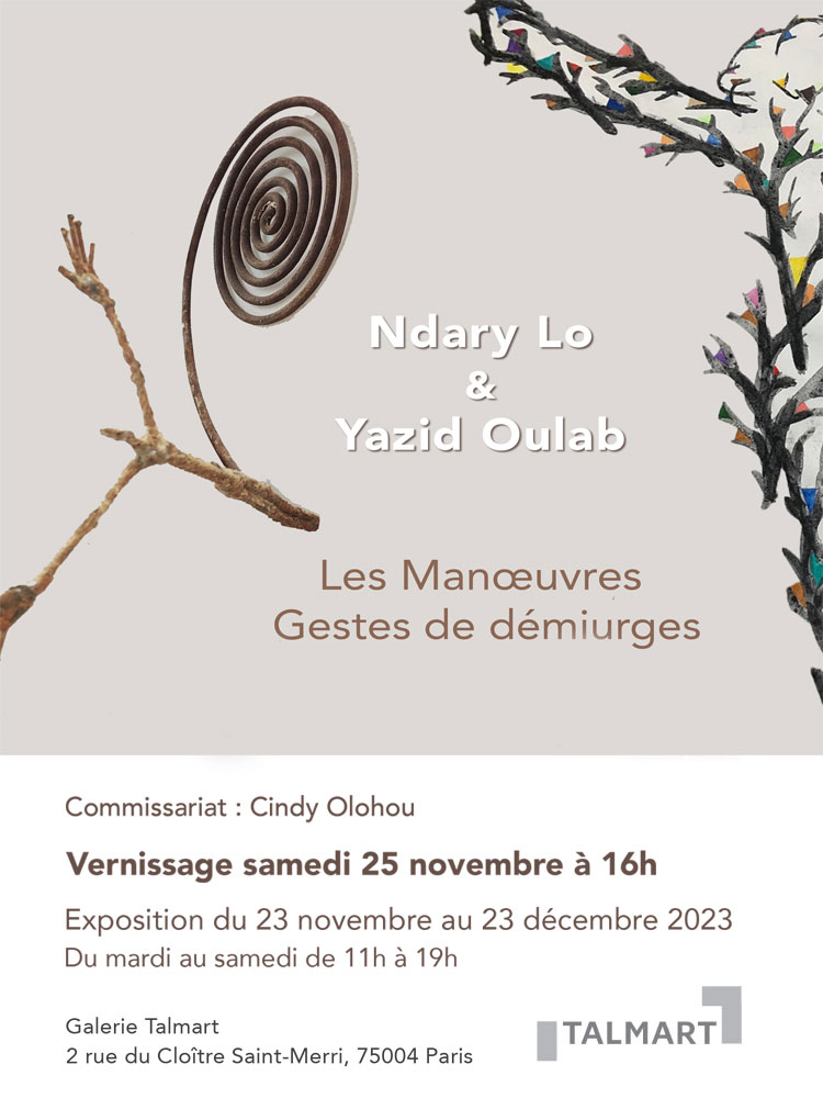 Les Manœuvres Gestes de démiurges, Ndary Lo & Yazid Oulab Galerie Talmart